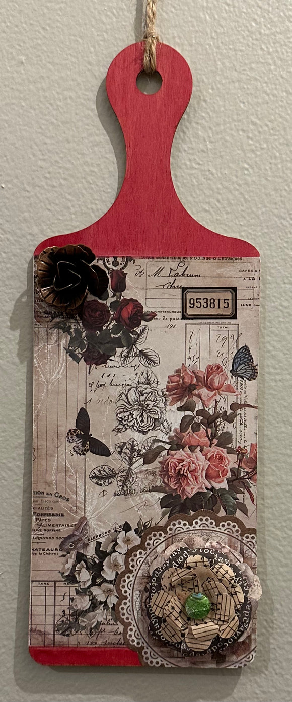 Roses and Butterfly Wall Hanger with Flower embellishments